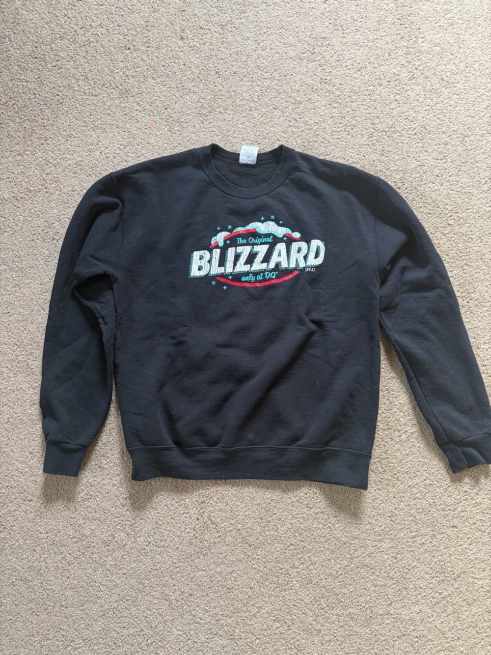 Jerzees Black Crewneck Sweatshirt with Blizzard Logo